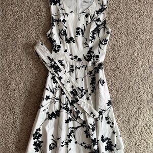 Floral Black and White Dress